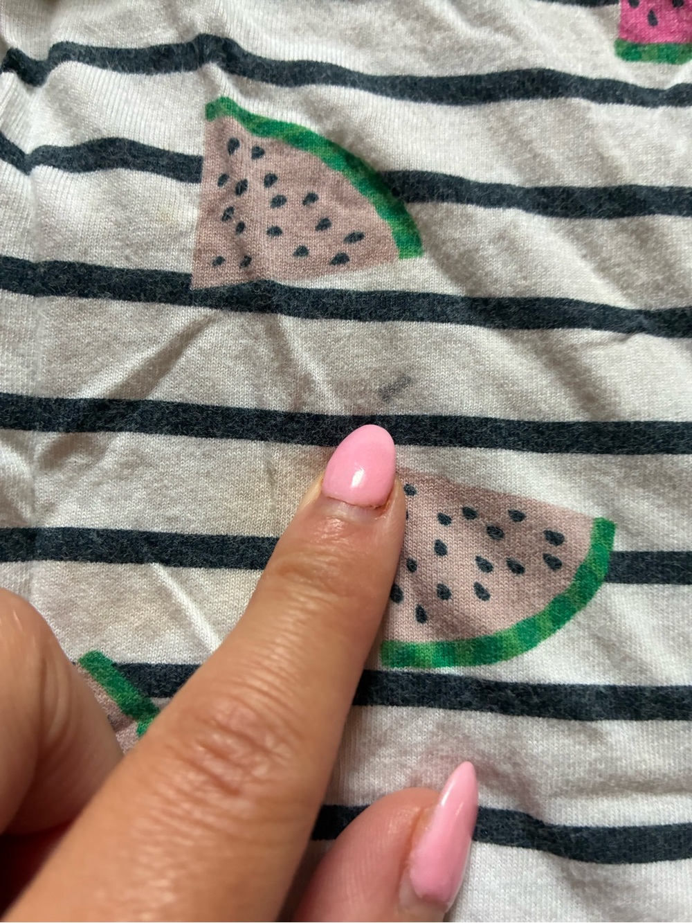 H&M White Striped Dress with Pink Watermelon Print - Picture 3 of 3
